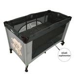 Nivel suplimentar, Petite&Mars, Pentru patut pliant 120x60 cm, Sustine pana la 8 kg, Prindere universala, Gri