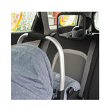 Oglinda auto retrovizoare, Petite&Mars, Rotativa 360, Montare pe tetiera cu ajutorul curelelor, 26.5 x 20, Negru