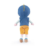 Papusa, Petite&Mars, Max 14 x 34 cm, 0 luni+, Ambalaj cu mini puzzle din carton, 35 cm, Albastru