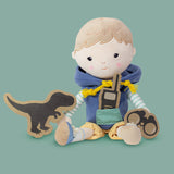 Papusa, Petite&Mars, Max 14 x 34 cm, 0 luni+, Ambalaj cu mini puzzle din carton, 35 cm, Albastru