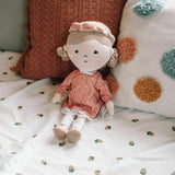 Papusa, Petite&Mars, Sophie 14 x 34 cm, 0 luni+, Ambalaj cu mini puzzle din carton, 35 cm, Roz