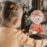 Papusa, Petite&Mars, Sophie 14 x 34 cm, 0 luni+, Ambalaj cu mini puzzle din carton, 35 cm, Roz