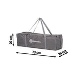 Patut pliant, Petite&Mars, Cu un nivel, Cu intrare laterala cu fermoar, 2 roti, 120x60 cm, Conform cu standardele europene de securitate EN 716-1:207+AC:2019, EN 716-2:2017, EN 71-3:2019, Leut Gri