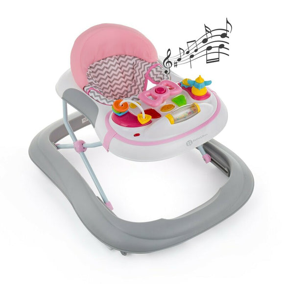 Premergator, Petite&Mars, Monty, Panou interactiv, Reglabil pe inaltime, Roti, Sustine 12 kg, Chevron Pink