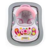 Premergator, Petite&Mars, Monty, Panou interactiv, Reglabil pe inaltime, Roti, Sustine 12 kg, Chevron Pink