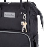 Rucsac pentru mamici, Petite&Mars, Cu 11 compartimente, Cu buzunare termice, Saltea de infasat inclusa, 30 x 42 x 15 cm, Jack, Black