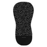 Salteluta pentru carucior, Petite&Mars, Din spuma cu memorie, 86 x 42 cm, Reversibila, Universala, Din bumbac, Design pisici, Negru