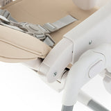 Scaun de masa, Petite&Mars, Gusto, Spatar reglabil in 3 trepte, Suport de picioare ajustabil, Cu husa impermeabila, 6- 36 luni, Conform cu standardele europene de securitate EN14988:2017 +A1:2020, Jasmine Honey