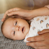 Set 2 scutece, Petite&Mars, Misty Rose Rainbow, Din muselina de bambus, Hipoalergenice, Dimensiuni mari 120 x 120 cm, Certificate Oeko Tex Standard 100, Multicolor