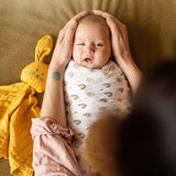 Set 2 scutece, Petite&Mars, Misty Rose Rainbow, Din muselina de bambus, Hipoalergenice, Dimensiuni mari 120 x 120 cm, Certificate Oeko Tex Standard 100, Multicolor