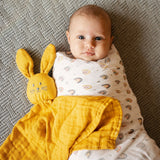 Set 2 scutece, Petite&Mars, Misty Rose Rainbow, Din muselina de bambus, Hipoalergenice, Dimensiuni mari 120 x 120 cm, Certificate Oeko Tex Standard 100, Multicolor