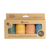 Set 4 jucarii de baie, Petite&Mars, Amigos, Din silicon, Fara BPA, 6 luni+, Multicolor