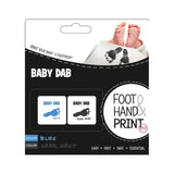 Set amprente mulaj, Petite&Mars, Baby Dab, Cu cerneala, Pentru 20 de amprente manuta sau piciorus, Non-toxic, Albastru/Gri