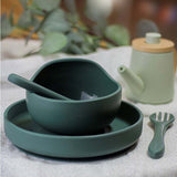 Set tacamuri, Petite&Mars, Take&Match, Din silicon, Fara BPA 6 luni+, Verde inchis