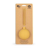 Suport suzeta, Petite&Mars, Universala, Cu maner, Poate fi atasat la carucior sau geanta, Silicon, Fara BPA, 0 luni+, Galben