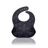 Baveta moale, Petite&Mars, Sam, Din silicon, Cu rezervor, Fara BPA, PVC si Ftalati, Dealuri Gri