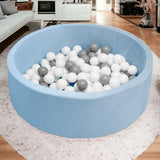 Piscina uscata, New Baby, Cu 150 de bile (Alb, gri), Din tesatura fina cu certificare Oeko-Tex Standard 100, Dimensiune 83 x 83 x 30 cm, Blue