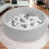 Piscina uscata, New Baby, Cu 150 de bile (Alb, gri), Din tesatura fina cu certificare Oeko-Tex Standard 100, Dimensiune 83 x 83 x 30 cm, Grey