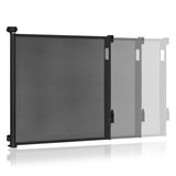 Poarta de siguranta, Lionelo, Thea, Cu suruburi, Textila, Retractabila, Mecanism dublu de blocare, Montaj universal, 95x140 cm, Conform cu standardul european de securitate EN1930, Negru