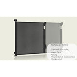 Poarta de siguranta, Lionelo, Thea, Cu suruburi, Textila, Retractabila, Mecanism dublu de blocare, Montaj universal, 95x140 cm, Conform cu standardul european de securitate EN1930, Negru