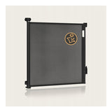 Poarta de siguranta, Lionelo, Thea, Cu suruburi, Textila, Retractabila, Mecanism dublu de blocare, Montaj universal, 95x140 cm, Conform cu standardul european de securitate EN1930, Negru