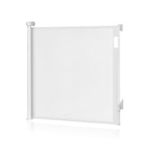 Poarta de siguranta, Lionelo, Thea, Textila, Ofera vizibilitate, Retractabila, Mecanism dublu de blocare, Montaj universal, 95x140 cm, Conform cu standardul european de securitate EN1930, Alb