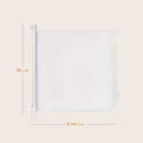 Poarta de siguranta, Lionelo, Thea, Textila, Ofera vizibilitate, Retractabila, Mecanism dublu de blocare, Montaj universal, 95x140 cm, Conform cu standardul european de securitate EN1930, Alb