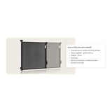 Poarta de siguranta, Lionelo, Thea, Textila, Ofera vizibilitate, Retractabila, Mecanism dublu de blocare, Montaj universal, 95x140 cm, Conform cu standardul european de securitate EN1930, Alb