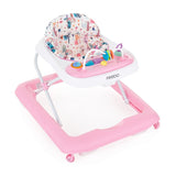Premergator, Feedo, Pliabil, Cu panou de joaca inclus, Cu inaltime reglabila in 3 pozitii, Cu sistem de franare, Dezvolta abilitatile motorii si senzoriale, Greutate maxima suportata 12 kg, 6 luni+, Pink