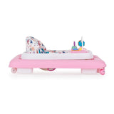 Premergator, Feedo, Pliabil, Cu panou de joaca inclus, Cu inaltime reglabila in 3 pozitii, Cu sistem de franare, Dezvolta abilitatile motorii si senzoriale, Greutate maxima suportata 12 kg, 6 luni+, Pink