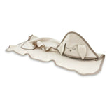 Prosop cu gluga, Qmini, Mare, Cu broderie si urechi, Dimensiune 100x100 cm, Din tricot termo-terry din bambus, Materiale certificate Oeko Tex Standard 100, Rabbit Beige