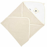 Prosop de baie, Bocioland, Cu gluga, 100% bumbac, 100x100 cm, Teddy Bear, Sand