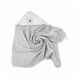 Prosop de baie, Bocioland, Cu gluga, 100% bumbac, 80x80 cm, Teddy Bear, Grey