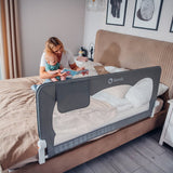 Protectie laterala pat, Lionelo, Hanna, Cu buzunar accesorii, 150x66 cm, Conform cu standardul european de securitate BS7072, Bej