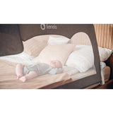 Protectie laterala pat, Lionelo, Hanna, Cu buzunar accesorii, 150x66 cm, Conform cu standardul european de securitate BS7072, Bej