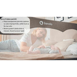 Protectie laterala pat, Lionelo, Hanna, Cu buzunar accesorii, 150x66 cm, Conform cu standardul european de securitate BS7072, Bej