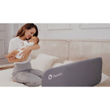 Protectie laterala pat, Lionelo, Lora, Pliabila, Sistem de blocare StandSafe, Geanta de transport inclusa, 105 x 45 cm, Bej