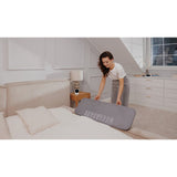 Protectie laterala pat, Lionelo, Lora, Pliabila, Sistem de blocare StandSafe, Geanta de transport inclusa, 105 x 45 cm, Bej