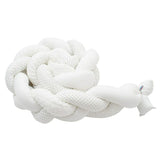 Protectie laterala, New Baby, Pentru patut, Tip Bumper impletit, Din bumbac, Din materiale certificate Oeko Tex Standard 100, Lungime 225 cm, Minky/Dot grey