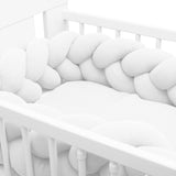 Protectie laterala, New Baby, Pentru patut, Tip Bumper impletit, Din muselina, Din materiale certificate Oeko Tex Standard 100, Lungime 210 cm, White