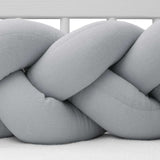 Protectie laterala, New Baby, Pentru patut, Tip Bumper impletit, Din muselina, Din materiale certificate Oeko Tex Standard 100, Lungime 225 cm, Grey