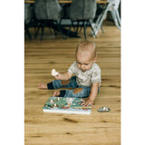 Puzzle muzical din lemn, Free2Play, Cu animalute de la ferma, Cu sunete, Cu maner, Stimuleaza simturile, invatarea prin joc si imaginatia, 29,8 x 21,2 x 3,8 cm, Farm