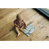 Puzzle muzical din lemn, Free2Play, Cu animalute din jungla, Cu sunete, Cu maner, Stimuleaza simturile, invatarea prin joc si imaginatia, 30x21,5x3,5 cm, Jungle