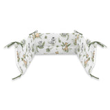 Aparatoare pentru patut, Qmini, Din bumbac certificat Oeko Tex Standard 100, 210X30 cm, Cu panglici, Safari