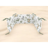 Aparatoare pentru patut, Qmini, Din bumbac certificat Oeko Tex Standard 100, 210X30 cm, Cu panglici, Safari