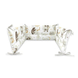 Aparatoare pentru patut, Qmini, Din bumbac certificat Oeko Tex Standard 100, 210x30 cm, Cu panglici, Teddy Bear and Friends Beige