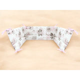 Aparatoare pentru patut, Qmini, Din bumbac certificat Oeko Tex Standard 100, 210x30 cm, Cu panglici, Teddy Bear and Friends Pink