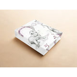 Cearceaf cu elastic, Qmini, Pentru patut 120x60 cm, Din bumbac certificat Oeko Tex Standard 100, Elephants on Rainbow Pink