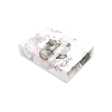 Cearceaf cu elastic, Qmini, Pentru patut 120x60 cm, Din bumbac certificat Oeko Tex Standard 100, Teddy Bear and Friends Pink