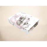 Cearceaf cu elastic, Qmini, Pentru patut 140X70 cm, Din bumbac certificat Oeko Tex Standard 100, Teddy Bear and Friends Pink